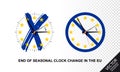 End Of Seasonal Clock Change In The European Union - Vector Illustrations Concept Royalty Free Stock Photo