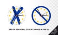 End Of Seasonal Clock Change In The European Union - Vector Illustrations Concept