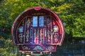 The end on shot of a Gypsy Caravan, Grasmere, Cumbria England 6 October 2018 Royalty Free Stock Photo