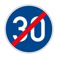 279 End of speed limit German road sign