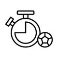 End 1st half, football icon. Simple line, outline vector elements of soccer for ui and ux, website or mobile application Royalty Free Stock Photo