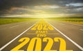 2022 end and start 2023 written road.