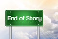 End of Story Green Road Sign Royalty Free Stock Photo