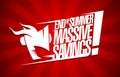 End of summer massive savings, sale poster