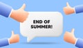 End of Summer Sale. Special offer price sign. 3d speech bubble banner. Vector Royalty Free Stock Photo