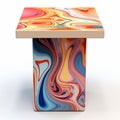 End Table Algorithmic Art - Isolated On White Background