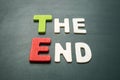 The End text on blackboard Royalty Free Stock Photo