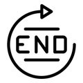 End time duration icon outline vector. Hour timer