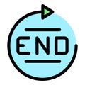 End time duration icon vector flat