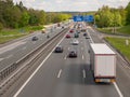 End of traffic jam on German highway Royalty Free Stock Photo