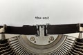 `the end` typed words on a vintage typewriter Royalty Free Stock Photo