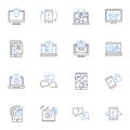 End user line icons collection. Consumer, Customer, Client, User, Patron, Buyer, Purchaser vector and linear
