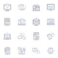 End user line icons collection. Consumer, Customer, Client, User, Patron, Buyer, Purchaser vector and linear