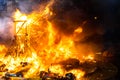 End of the Valencian festivities of Fallas, Monument faller consumed in the fire in high flares