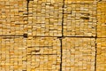 End view of stacks of lumber Royalty Free Stock Photo