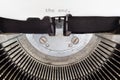 The end word typed on a vintage typewriter Royalty Free Stock Photo