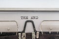 The end is written on paper with typewriter Royalty Free Stock Photo