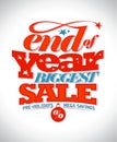 End of year biggest sale banner.