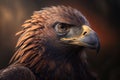Endangered animal, rare bird. Portrait of beautiful steppe eagle with a beak looking away