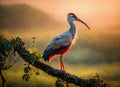 Endangered Crested Ibis Nipponia nippon endangered species