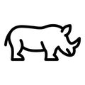 Endangered rhino icon, outline style