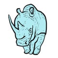 Endangered rhino outline illustration