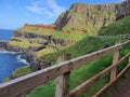 Endangered Scenic Spot - the Cliffs and Bays of Giant`s Causeway Royalty Free Stock Photo