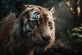 Endangered Species. Tiger portrait. AI generated