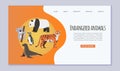 Endangered vanishing wildlife animals website vector template. Amur tiger, panda, penguin, sea seal and koala cartoon Royalty Free Stock Photo