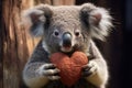 Endearing Cute love koala. Generate Ai