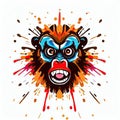 Endearing Playmate: Monkey Face Illustrated in Vector on White,Generative AI Royalty Free Stock Photo