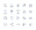 Endeavor line icons collection. Ambition, Aspiration, Perseverance, Strive, Pursuit, Tenacity, Resilience vector and