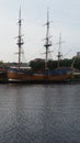 HMS Bark Endeavour ship at Stockton on Tees Royalty Free Stock Photo