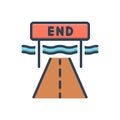 Color illustration icon for Ended, finished and track Royalty Free Stock Photo