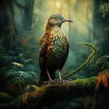 Endemic NZ bird Weka, Gallirallus australis Made With Generative AI illustration