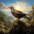 Endemic NZ bird Weka, Gallirallus australis Made With Generative AI illustration