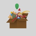 Ending Christmas box. 3D Royalty Free Stock Photo
