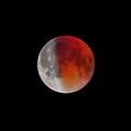 Ending phase of Super Bloody Moon full eclipse