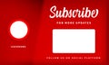 Subscribe for more updates end screen backdrop Royalty Free Stock Photo