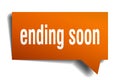 Ending soon orange 3d speech bubble