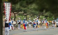 The ending of the traditional Korea farmers show, The farmers dance occurred to celebrate the harvest in Korea. Royalty Free Stock Photo