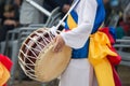 The ending of the traditional Korea farmers show, The farmers dance occurred to celebrate the harvest in Korea. Royalty Free Stock Photo