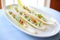 endive salad with blue cheese, walnuts, and honey drizzle