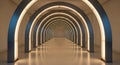 Endless Arched Corridor with Modern Lighting Royalty Free Stock Photo