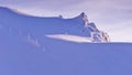 Endless blinding whiteness at sunny morning on the top of Kaprun glacier at Austrian Alps