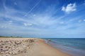 Endless blue sky over calm seaside