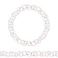 Endless Brush of Funny Cute Circle Bubbles. Circle Wreath Ink illustration. Geometric Pattern for Invitation Template