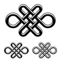 Endless celtic knot black white symbol