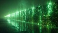 Futuristic Green Server Room Data Center Royalty Free Stock Photo