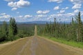 Endless Dalton Highway with mountains, leading from Fairbanks to Prudhoe Bay, Alaska, USA
